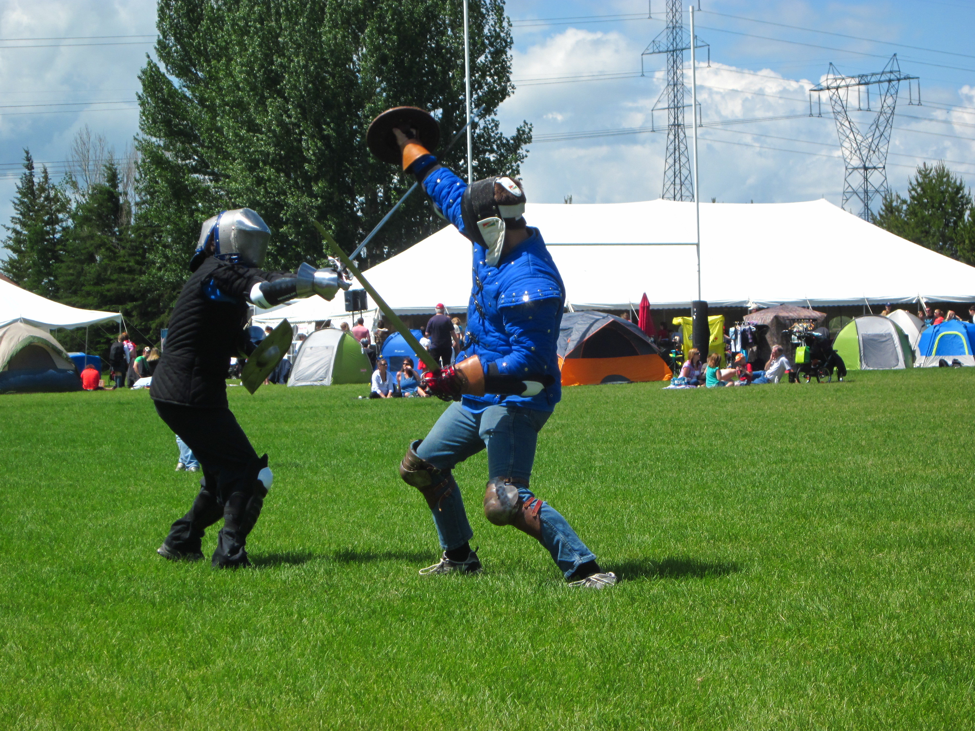outdoor free sparring from Red Deer Highland Games 2013